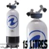 Bouteille 15 Litres 230 Bars 2 Sorties TAG - Aqualung -Combinaisons Magasin aqualung bouteille plongee 15 litres 230 bars 2 sorties pas cher sub odyssee