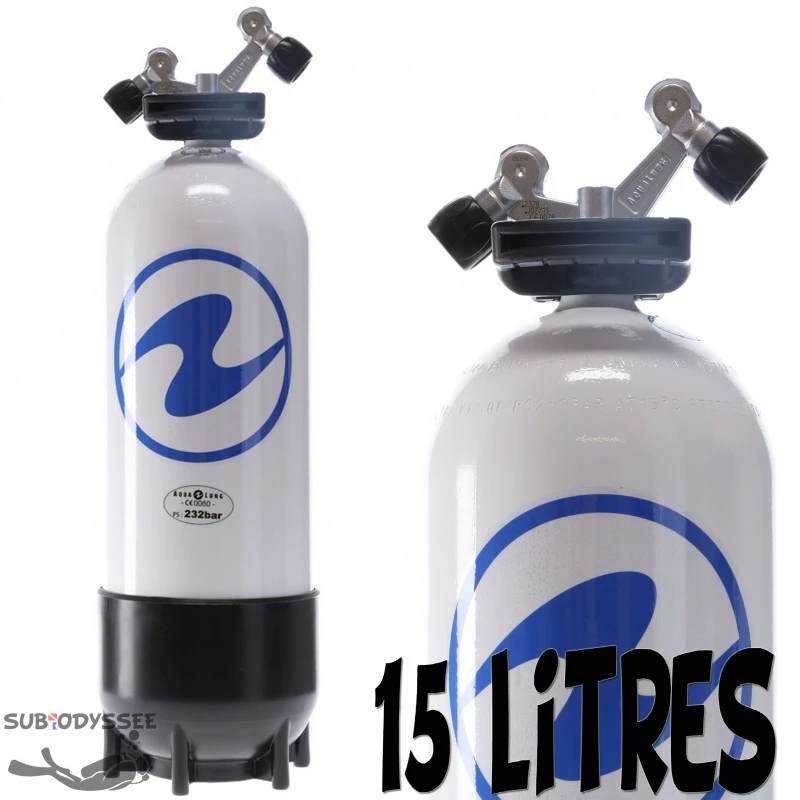 Bouteille 15 Litres 230 Bars 2 Sorties TAG - Aqualung 3 Bouteille 15 Litres 230 Bars 2 Sorties TAG - Aqualung