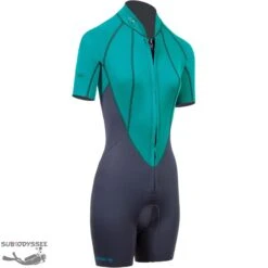 Beuchat-shorty-plongee-2mm-atoll-zip-ventral-femme-pas-cher-sub-odyssee -Combinaisons Magasin atoll fz 2mm shorty plongee femme beuchat 2