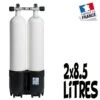 Bi-Bouteille De Plongée 2 X 8.5 Litres 230 Bars (Ø140mm) - Roth -Combinaisons Magasin bi bloc bouteille 2x85 litres 230 bars isolation roth pas cher sub odyssee