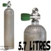 Bouteille 5.7 Litres 230 Bars Aluminium S40 Nitrox -Combinaisons Magasin bouteille 57 litres 230 bars aluminium s40 nitrox
