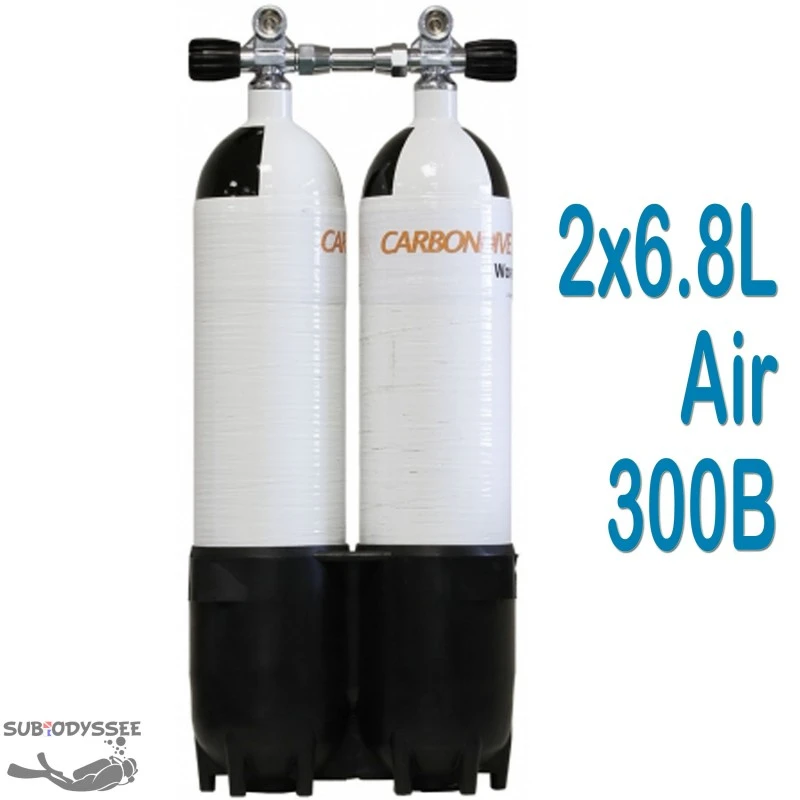 Bi Bouteille Carbone 6,8 Litres 300 Bars + Culot - CarbonDive 3 Bi Bouteille Carbone 6,8 Litres 300 Bars + Culot - CarbonDive