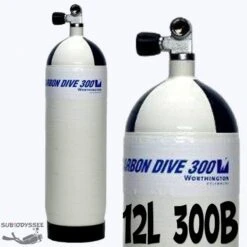 Bouteille Carbone 12 Litres 300 Bars + Robinet 1 Sortie - Carbon Dive
