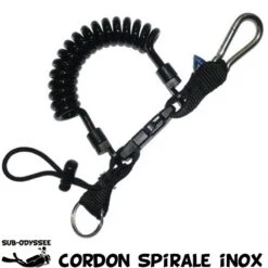 Cordon Spiralé - Mousqueton PM Inox - Cable Inox