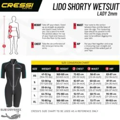 LIDO Shorty Femme Avec Zip Frontal - Cressi -Combinaisons Magasin lido shorty femme avec zip frontal cressi 6