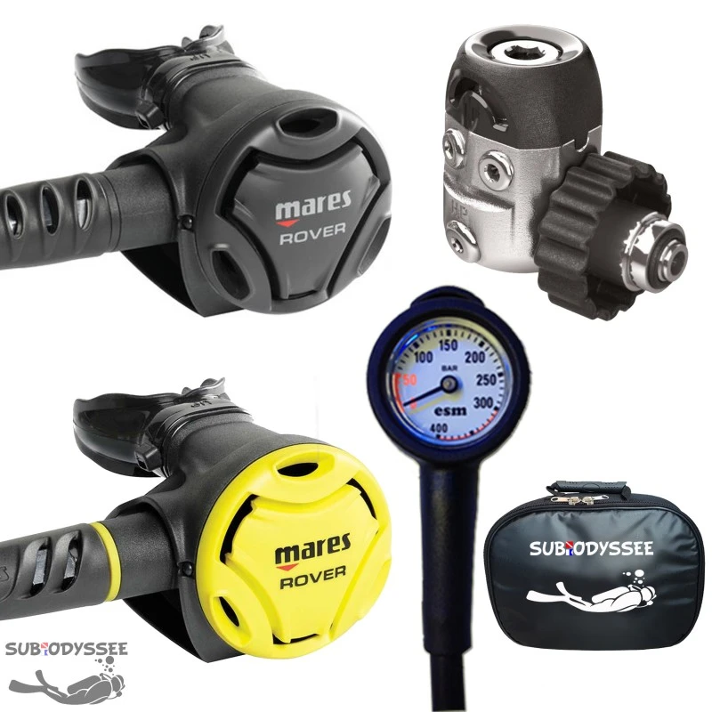 Pack ROVER 15X Détendeur + Octopus ROVER + Manometre + Sacoche - Mares 3 Pack ROVER 15X Détendeur + Octopus ROVER + Manometre + Sacoche - Mares